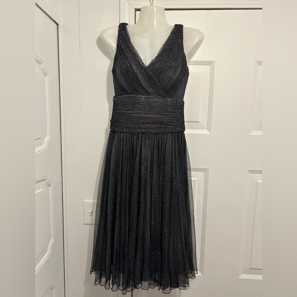 Coldwater Creek Shimmering Metallic Black Dress Size 4